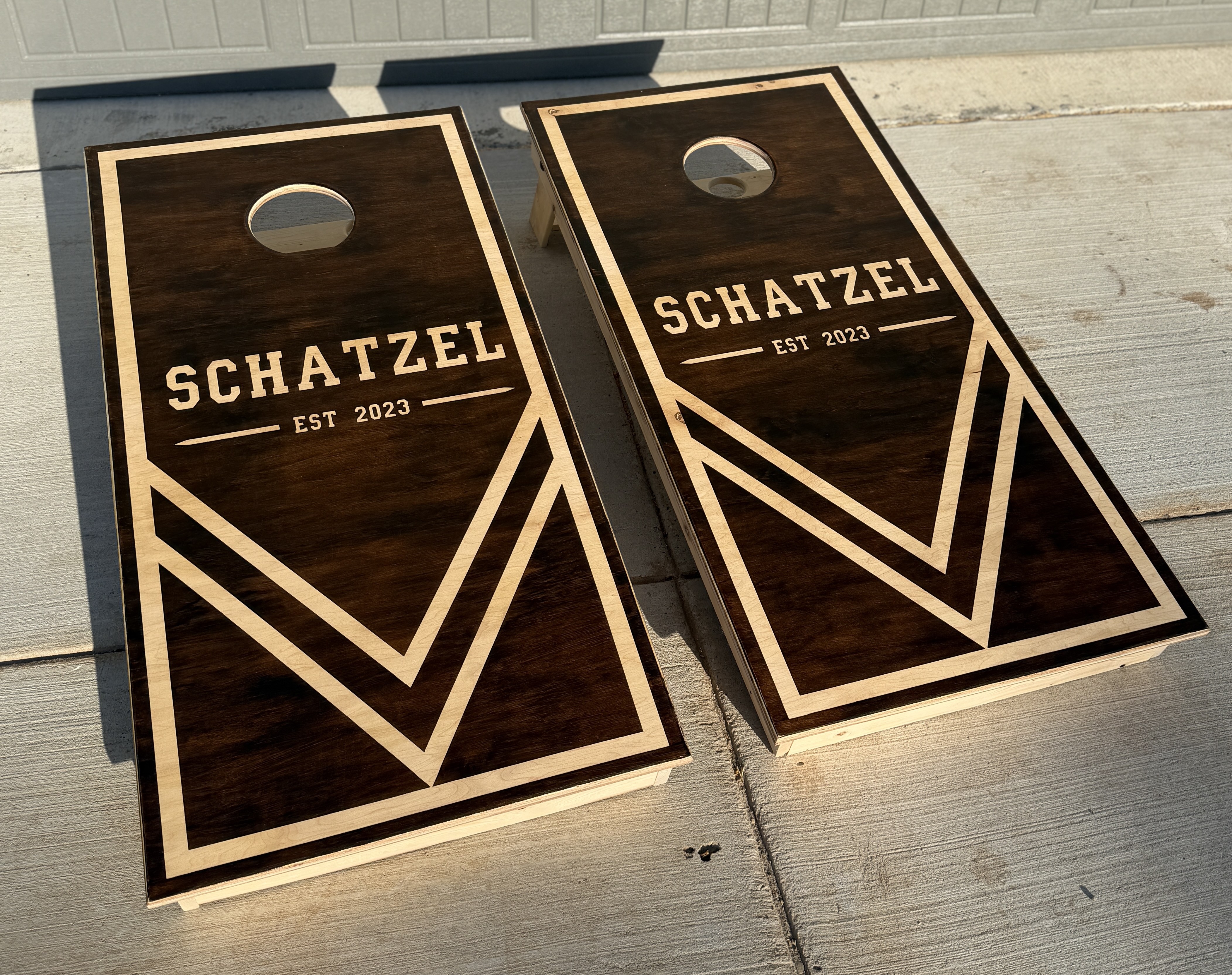 Personalized cornhole board set