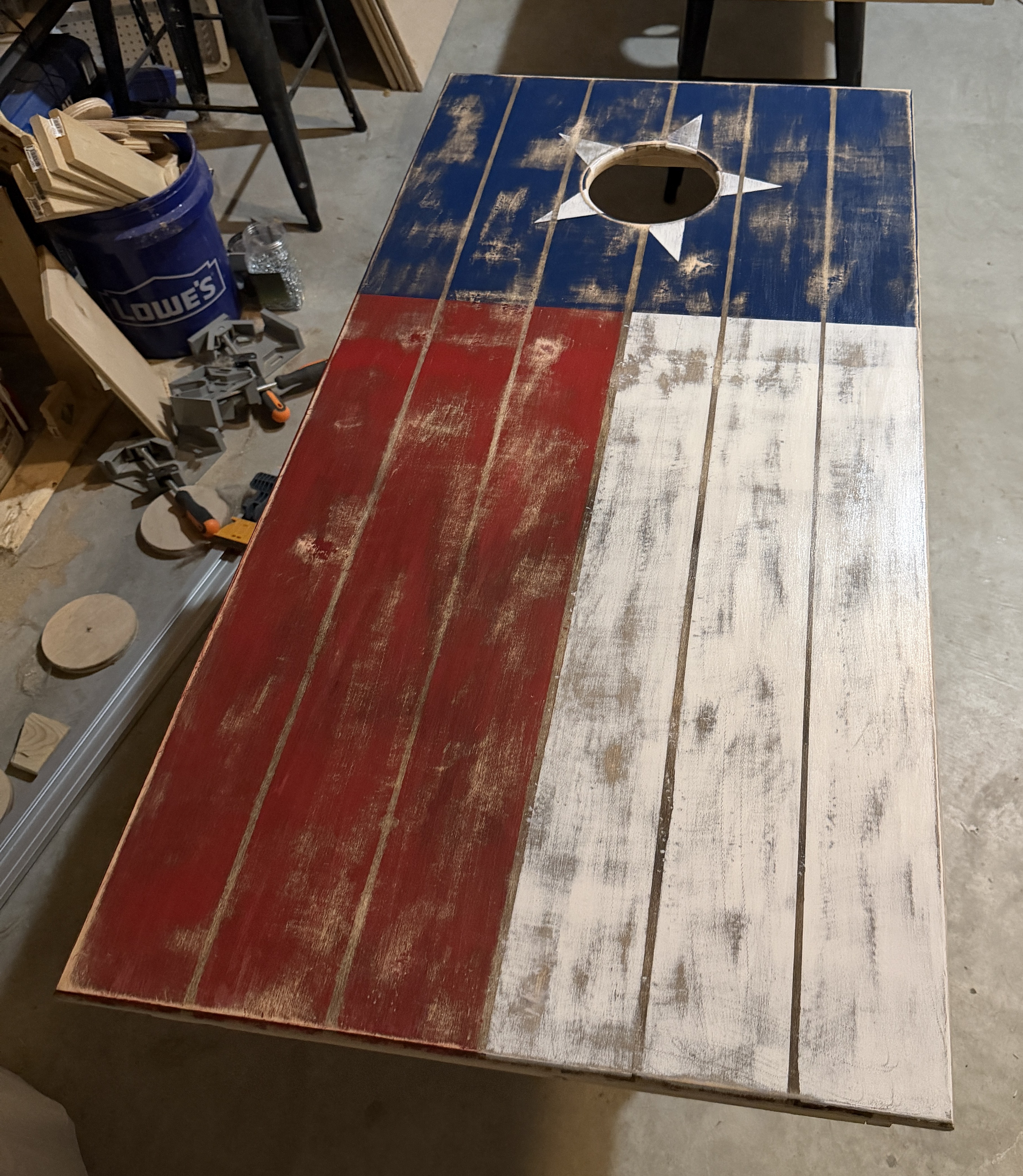 Distressed cornhole boards